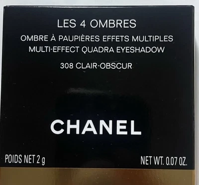 Chanel Les 4 Ombres Quadra Eyeshadow 308 Clair Obscur Medium Brown Beige Black - Image 1 of 2