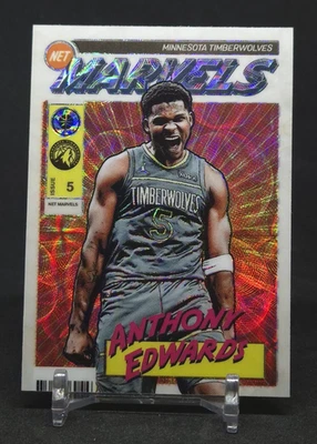 2023 Hoops Premium Stock Retro Net Marvels PRIZM Anthony Edwards 27 Case Hit SSP - Bild 1 von 3