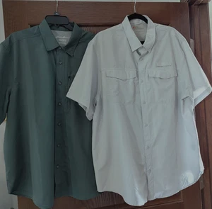 1 Eddie Bauer/The Outdoorsman XXL M verde militar/beige guía caza de peces - Imagen 1 de 7