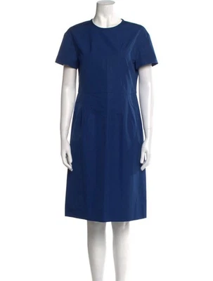 Vestido liso manga corta azul algodón azul marino JIL SANDER talla 34 talla 2 Foto 1 de 4