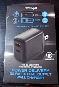PowerXcel 20W Dual Wall Charger USB-A and USB-C - SEALED - Picture 1 of 2