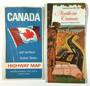 2 mapas de carreteras vintage de Canadá Expo 67 norte de Ontario Canadá 1967 - Imagen 1 de 4