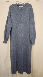 FP Beach Free People Pullover Kleid Damen XL blau meliert Baumwolle Taschen Strick - Bild 1 von 16