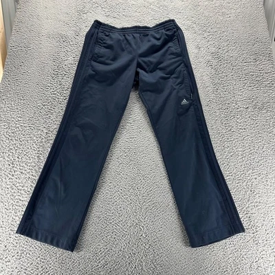 Vintage Adidas Track Pants Mens Medium Navy Blue Polyester Stretch Straight - Image 1 of 4