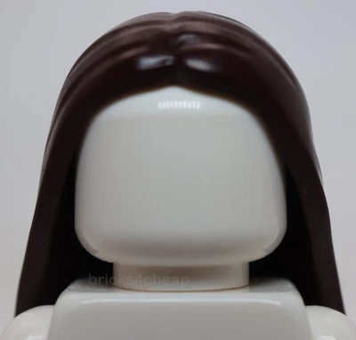 Lego Dark Brown Minifigure Hair Female Long and Straight with Center Part - Image 1 of 3