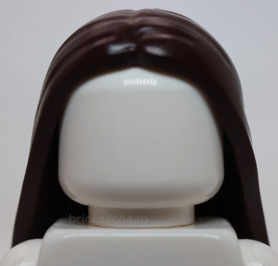 Lego Minifigura Marrón Oscuro Cabello Mujer Largo y Recto con Parte Central Foto 1 de 3