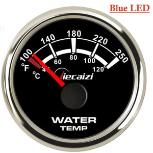 Jiecaizi 52mm Water Temp Gauge 40-120c 100-250f Blue Led Black Temperature Gauge - Picture 1 of 8