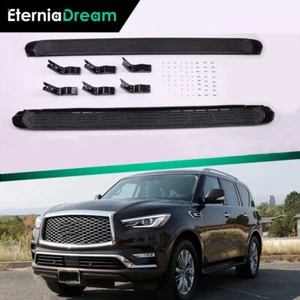 New Running Board Fit for Infiniti QX56 QX80 2011-2023 Black Side Steps Nerf Bar - Picture 1 of 8