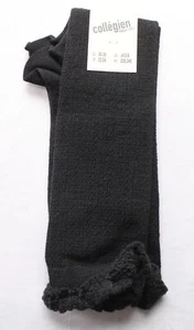 Collegien Women's Pointelle Knee-high Socks DH3 Noir De Charbon 4.5/6 NWT - Picture 1 of 4