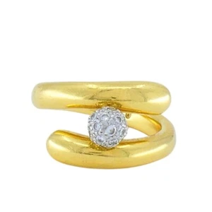 Tiffany & Co. 18k Gold & Platinum Pave Diamond Bypass Ring - Picture 1 of 8