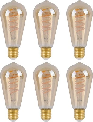 6x SD LUX E27 ES LED Bulbs Sprial Vintage Filament Led Light Bulb, Warm White - Image 1 of 4