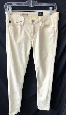 Pantalones de mezclilla al tobillo Adriano Goldschmied amarillo y blanco estampado de serpiente - talla 27R   Foto 1 de 3