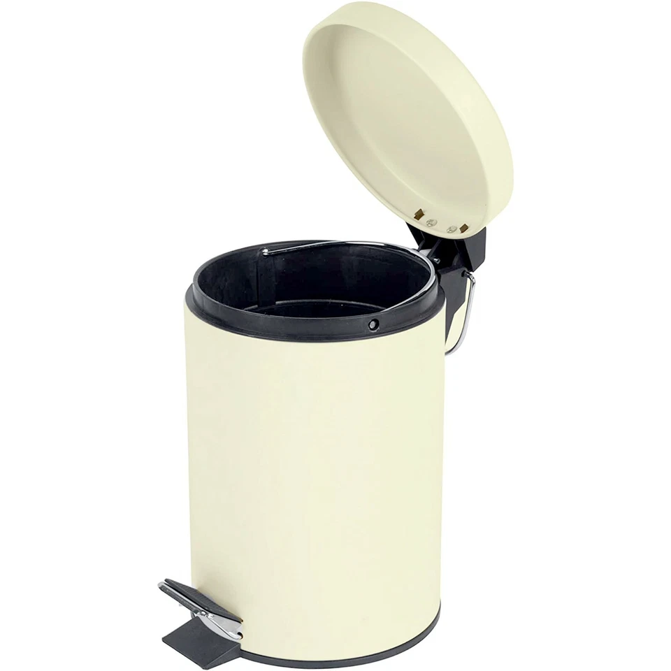 3 LITRE SMALL S/S PEDAL BIN BATHROOM KITCHEN TOILET RUBBISH IN 4 COLOURS - Image 1 of 1