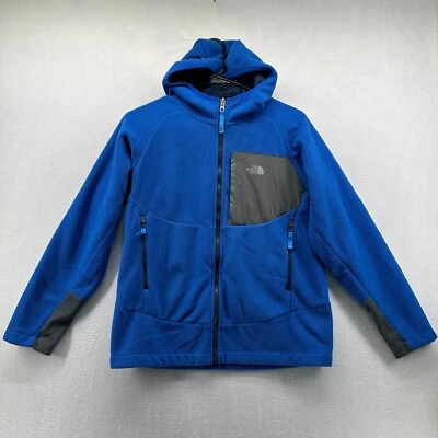 Moletom com capuz vintage The North Face lã zíper completo azul meninos tamanho grande com capuz manga longa - Imagem 1 de 4