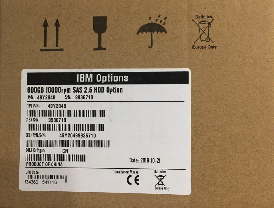 49Y2048 - IBM 600GB 10K 2.5-inch 6GB SAS HDD FOR IBM System Storage DS3524 - Image 1 of 1