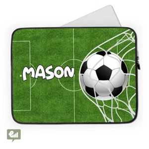 Personalised FOOTBALL Laptop Laptop Case Sleeve Tablet Bag Team Fan Boys Gift - Picture 1 of 4