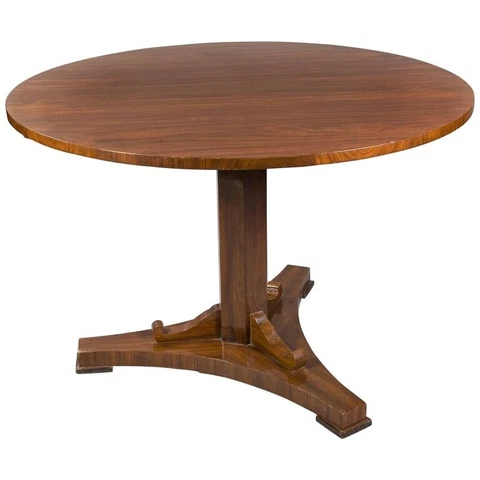 Q' Rare Round Folding Table IN Antique Biedermeier Style Mahogany Veneered Cover