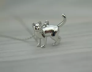 Lucky Protection Argent Sterling Chat Chaton Collier Fête des Mères Cadeau - Bild 1 von 2