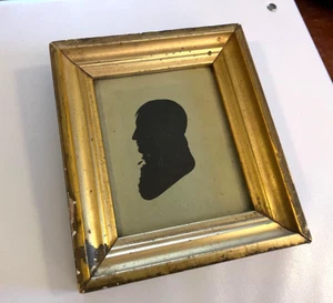 AAFA Fine 1820's Antique Silhouette of a Man Gilded Frame - Picture 1 of 14