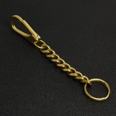 Solid Brass Key Chain Quick Release Snap Key Split Ring  - Image 1 of 4