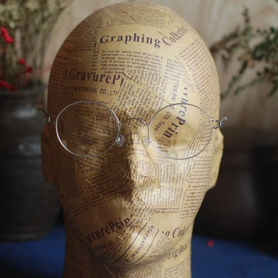 Титановые круглые мужские серебряные очки Steve Jobs с прозрачными линзами - Изображение 1 из 4