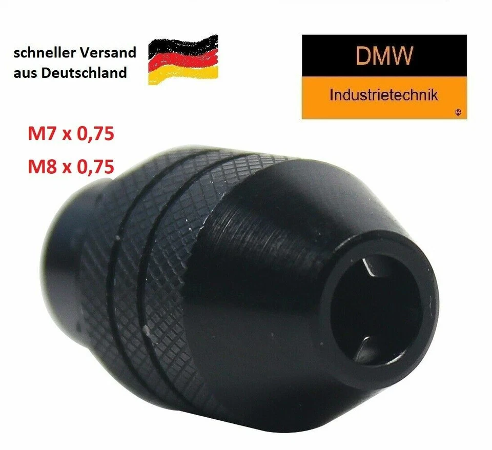 MARKENLOS Schnellspann Bohrfutter M7 M8 x 0,75mm z.B.f Dremel Proxxon 0,3-3,2mm Spannzange