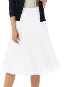 Women's Pleated Midi Skirt High Waist Swing Boho Dress Casual A-line Long Skirts - Picture 1 of 23