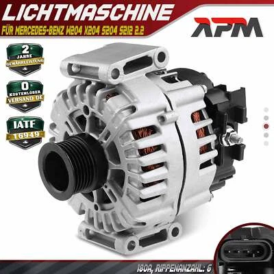 Generatore alternatore 180A per Mercedes-Benz W204 X204 S204 S212 2.2 2010-2014 - Immagine 1 di 4