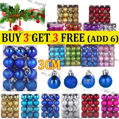 ACESOME 24pcs 3cm Christmas Decor Baubles Tree Balls Party Wedding Ornament Decor UK ^