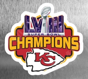 Calamita Die Cut Super Bowl 58 Champions NFL Football Frigo Kansas City Chiefs 24 - Foto 1 di 1