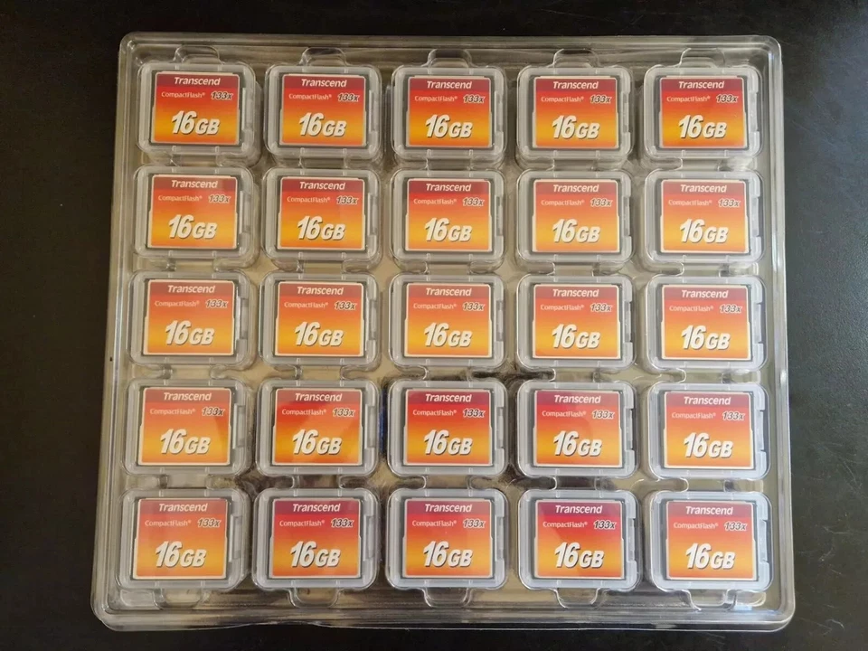 2 x Transcend 16GB 133X CompactFlash CF Memory Cards Bulk Job Lot - Image 1 of 1