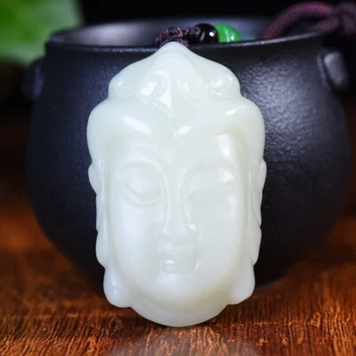 Estatua Kwan-yin de jade hetiano natural certificada tallada a mano regalo exquisito Foto 1 de 4