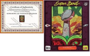 SUPER BOWL LIX 59 OFFICIAL "NATIONAL" GAME PROGRAM INC. AUTHENTICITY CERTIFICATE - Picture 1 of 3