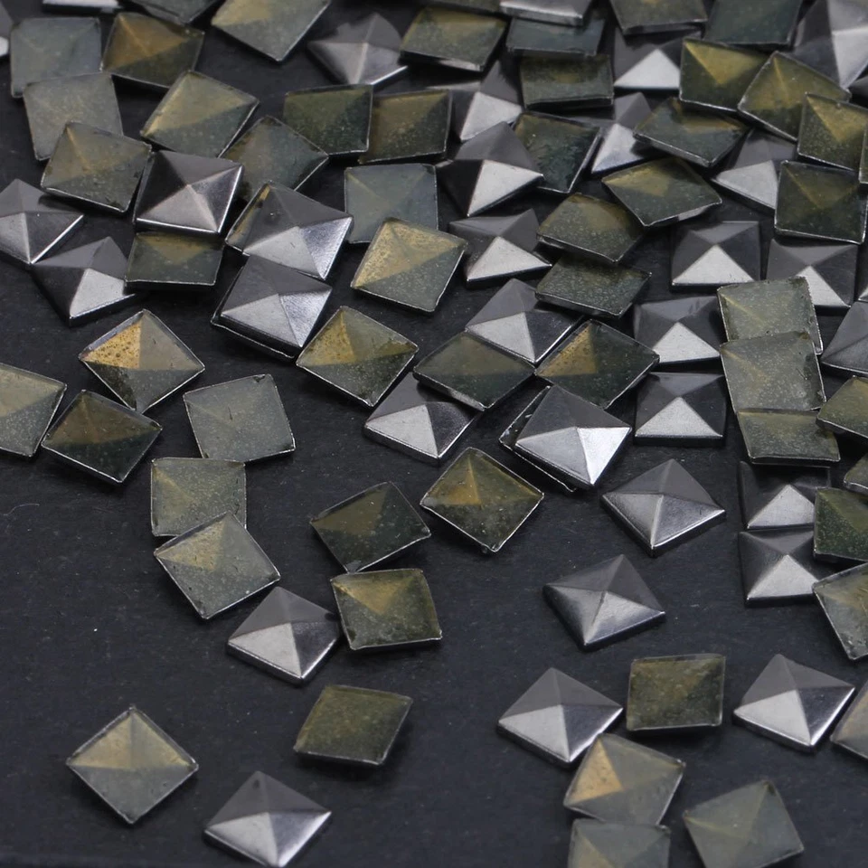 Hotfix Iron On9X9mm Flat Back Pyramid Studs - 1/4" Flatback Glue on Studs 100... - Image 1 of 1