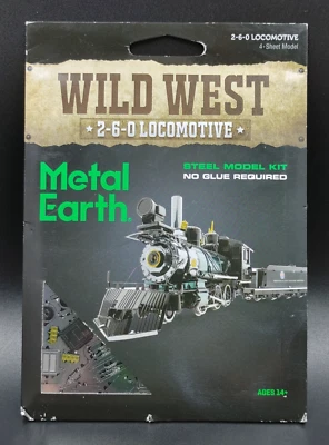 Metal Earth Locomotive 3D Model Kit Wild West 2-6-0 #MMS190 Train - Image 1 of 4