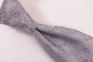 ROBERT TALBOTT Best Of Class Silver Lavender Jacquard Paisley Tie 3.5 x 59 - Picture 1 of 5
