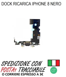 Flat Charging For Apple IPHONE 8 Black Connector Dock Charger with Mic - Picture 1 of 5