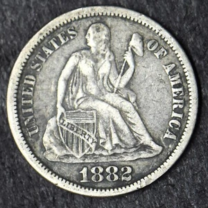 1882-P Seated Liberty Silver Dime - COINGIANTS - - Picture 1 of 2