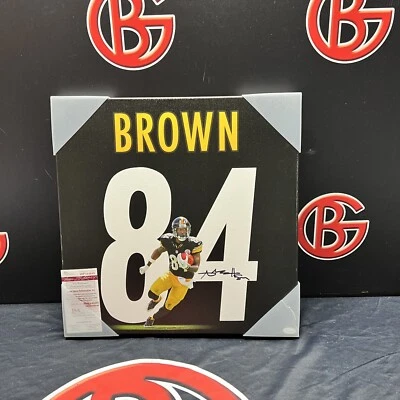 Antonio Brown Autographed Canvas 18x18Photo Pittsburgh Steelers JSA COA Signed - Image 1 of 4