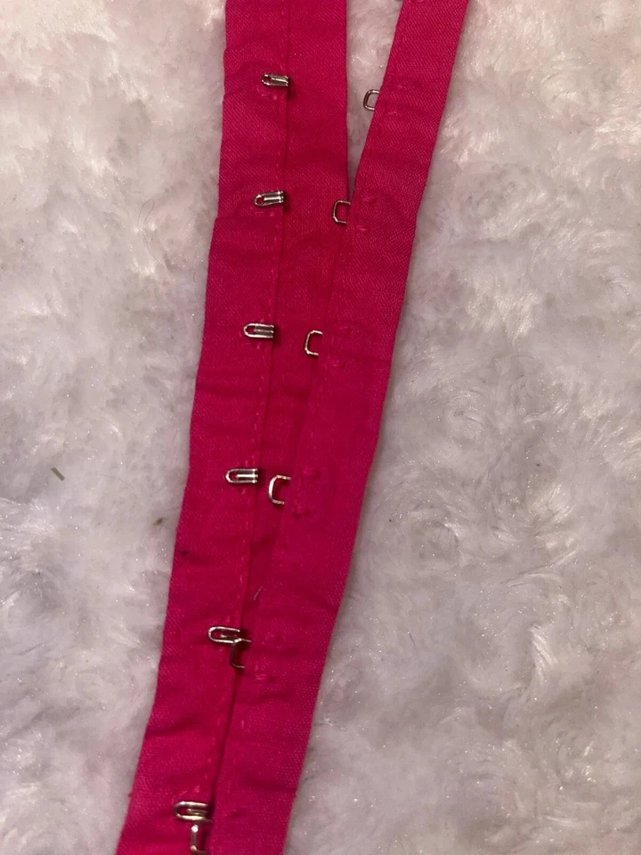 5 yardas Hot Rosa Algodón Plata Metal Gancho Ojo Cinta Ropa Costura 1" Ancho Foto 1 de 1