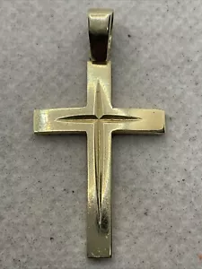 VINTAGE HANDMADE Solid 14K (585) Yellow Gold ARMENIAN CROSS Charm Pendant 2.1gr. - Picture 1 of 16