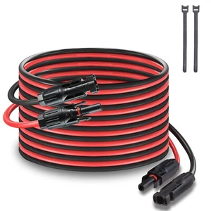 MHPOWOS 20 ft 12 AWG Solar Panel Extension Cable Flexible Waterproof Solar Cable - Picture 1 of 7