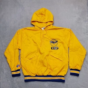 Vintage Russel Athletic Jacket Youth Large Yellow Hooded pullover 1/4 Zip Hoodie - Picture 1 of 11