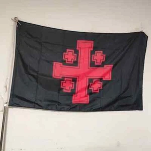 Bandera Cruz Jerusalén Grande Exterior Interior 90x150cm Poliéster Bandera Decoración - Imagen 1 de 6