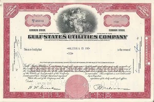 Usa: 1959; stock certificate, company "Gulf States Utilities" good, XF, US001X - Picture 1 of 1