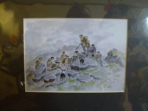 Kyffin Williams RCA mounted Print Fox Shoot Welsh landscape Art - Picture 1 of 8