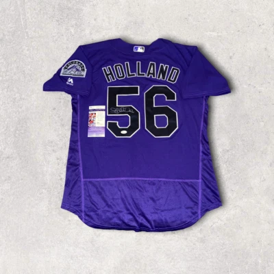 GREG HOLLAND COLORADO ROCKIES SIGNED / AUTOGRAPHED JERSEY JSA COA NICE! - Image 1 of 4