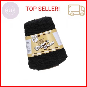 Lily Sugar'n Cream Cotton Cone Yarn, 14 oz, Black , 1 Cone - Picture 1 of 2