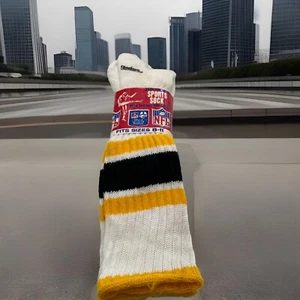 VTG Socks 1980s Men's Sport Sox NFL Steelers Acrylic Blend 8-11 Football USA - Picture 1 of 6