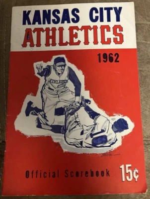 1962 MICKEY Mantle 7 RBI HR #398 NY Yankees 21 runs Kansas City A's program book - Image 1 of 3